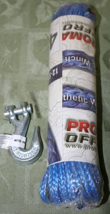 lot 273 image: Synthetic Winch Rope and Hook