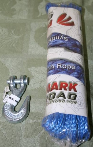 lot 274 image: Synthetic Winch Rope and Hook