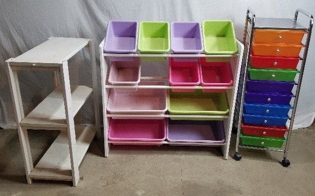 lot 6 image: Lot of Three Toy Storage Units