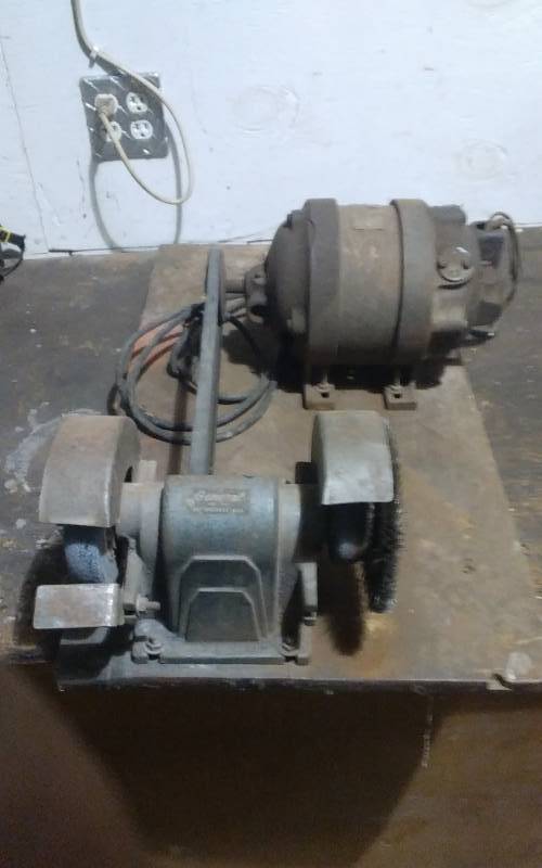 lot 100 image: General Brand Grinder With Wire Wheel, 13 Hp., Electric, Belt Driven