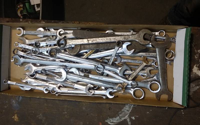 lot 120 image: Lot Of Box End Wrenches, SAE, Craftsman & Others