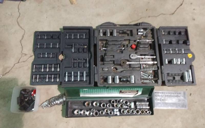 lot 138 image: 3-Partial Socket Sets, Full Set Crows Feet Socket Wrenches, Asst Socket Adapters