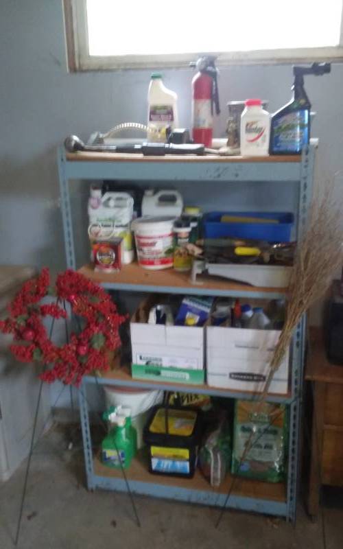 lot 203 image: Shelf & Contents Lawn & Garden Related