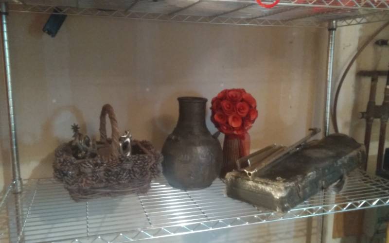 lot 224 image: Pottery Vase, Empty Instrument Case & Music Stand, Misc