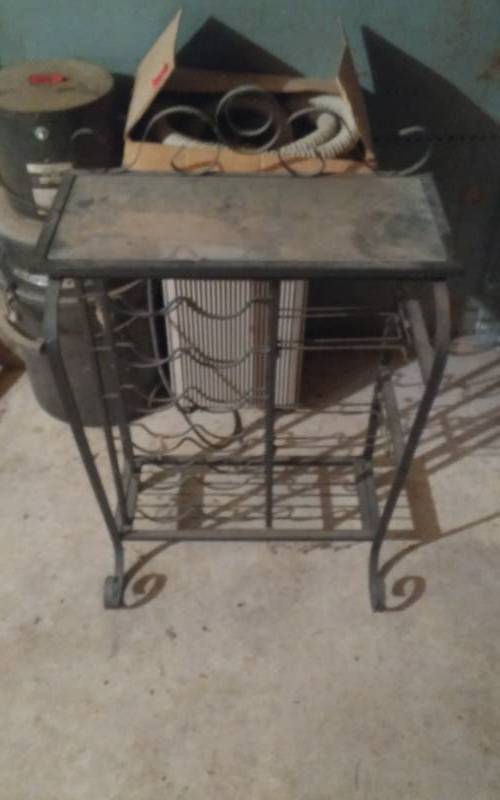 lot 257 image: Wine Bottle Rack, 1-Table With Legs, 1-Other Table (No Legs)