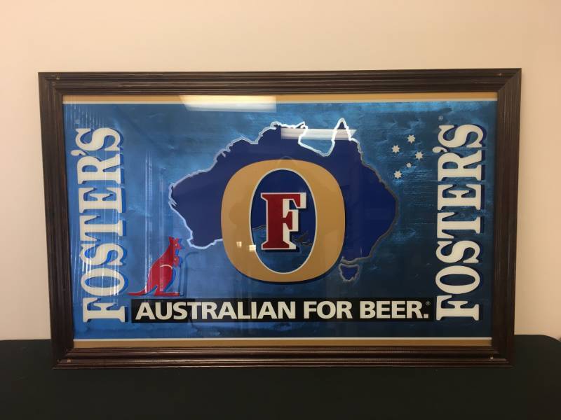 lot 18 image: Fosters Australia for Beer Mirror Sign - 52.5 x 33.5