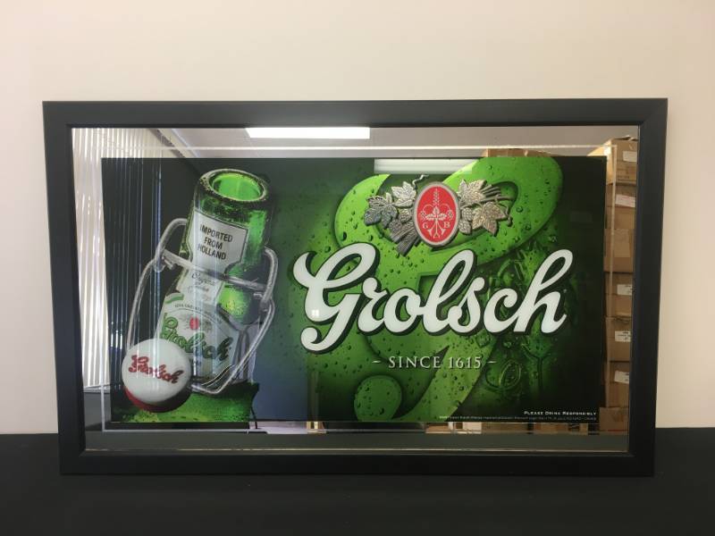 lot 19 image: Grolsch Beer Mirror sign - 47.5 x 29.5