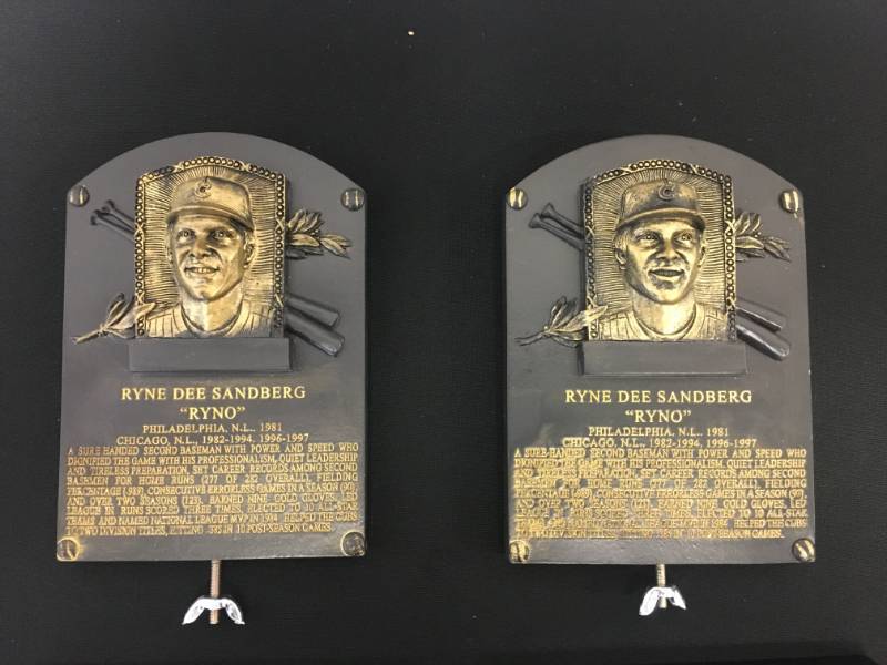 lot 56 image: 2 Ryne Sandberg Hall of Fame Mini Plaques