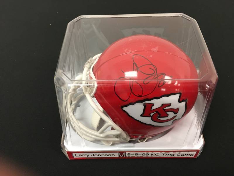lot 94 image: Kansas City Chiefs Autographed  Larry Johnson  Riddell Mini Helmet