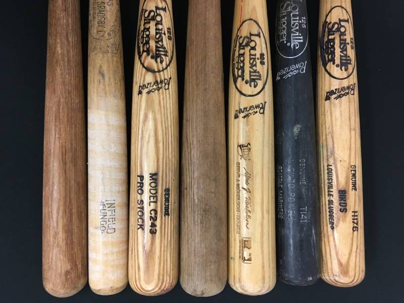 lot 101 image: Lot of (7) Wood Baseball Bats