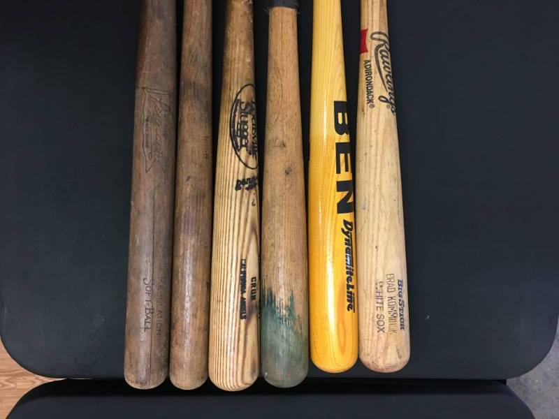 lot 103 image: Lot of (6) Wood Baseball Bats