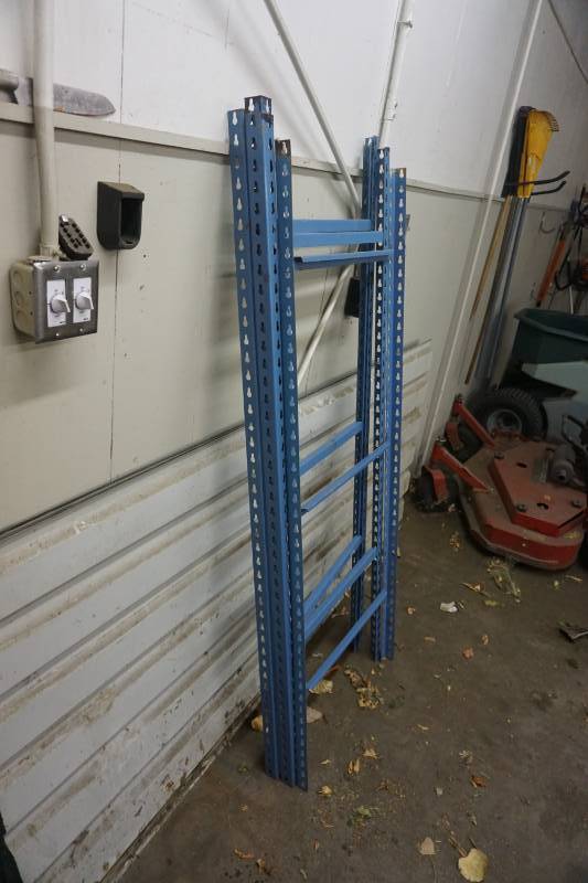 lot 25 image: Set of - 4 Metal Shelving Uprights