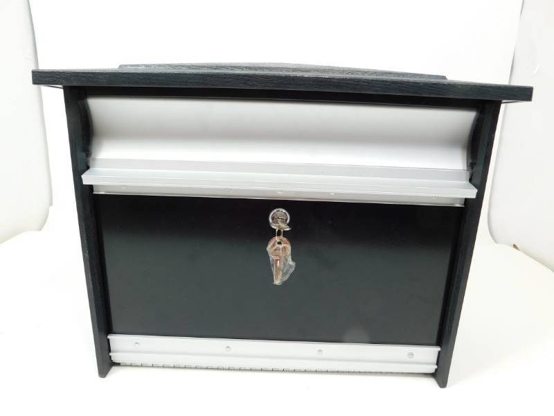 lot 29 image: Black Wall-Mount Locking Mailbox