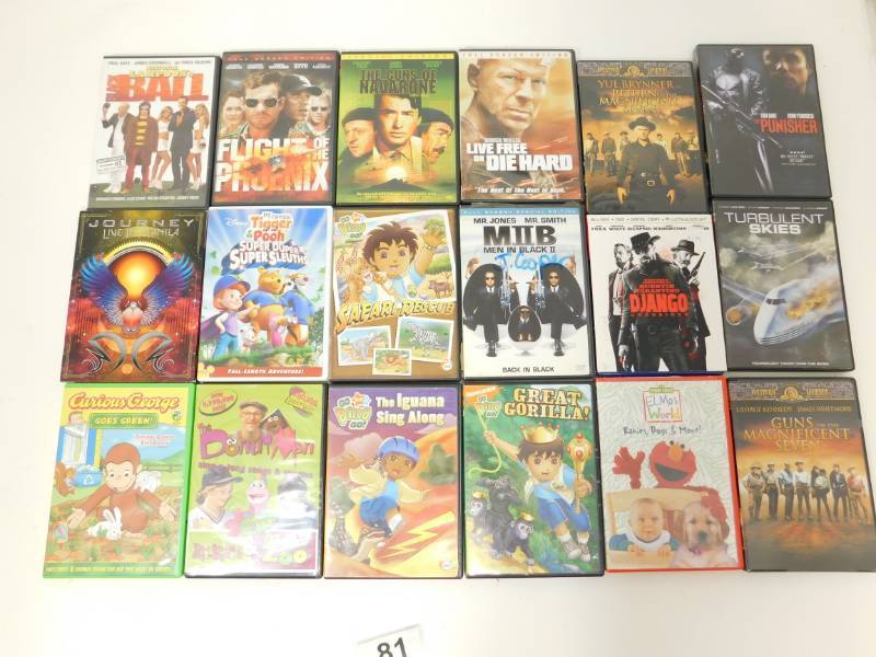 lot 81 image: Eighteen DVDs Of Different Movies