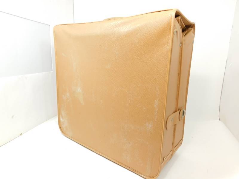 lot 117 image: Caramel Colored Sears Zippered Luggage Dress Bag