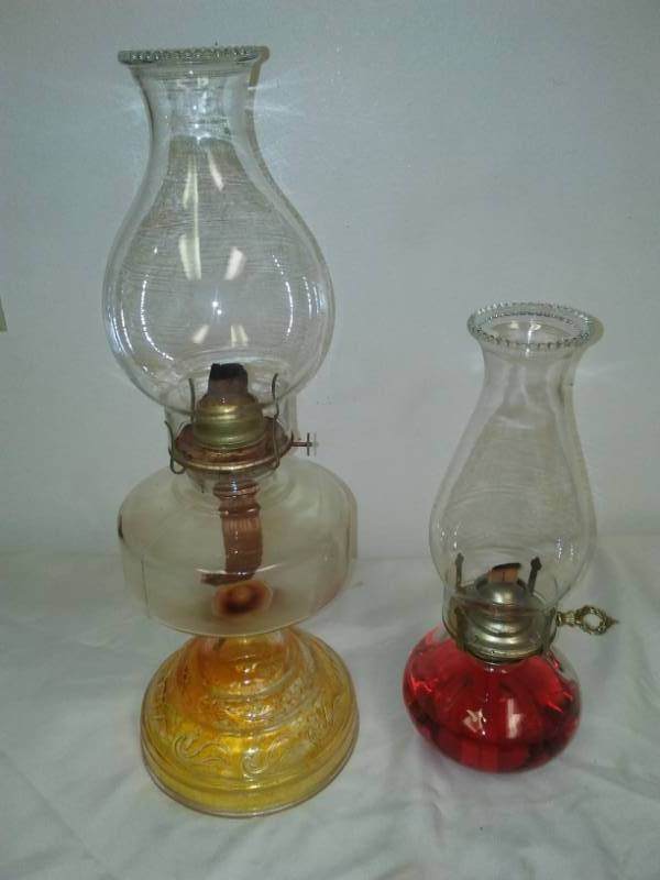 lot 34 image: 2 kerosene oil lanterns
