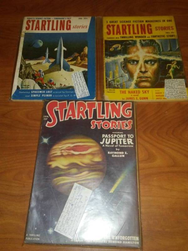 3 Startling Stories, 1951, 54, 55. PULP