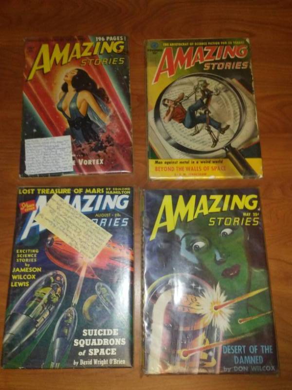 4 Amazing Stories 1940, 47, 50, 51. PULP
