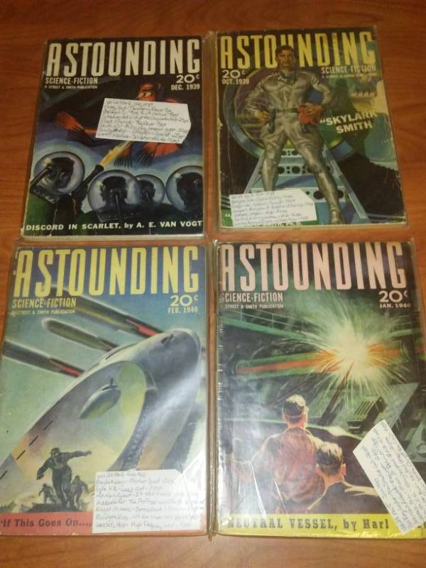 4 Pulp Astounding Science Fiction, 1939 - 40. PULP