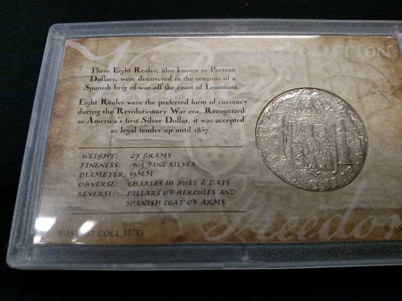 1793 8 Reales Portrait Silver Dolla...