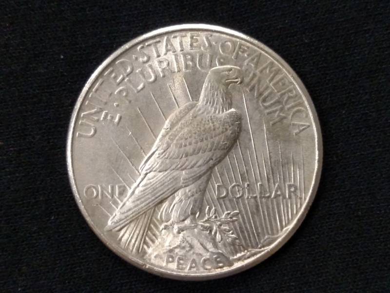1925 About Uncirculated  Peace Sil...