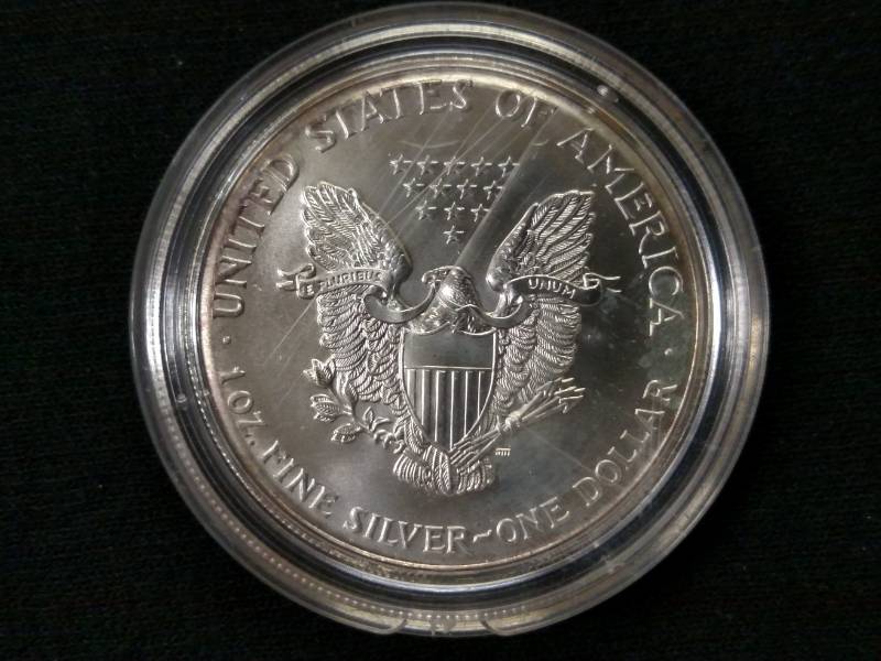1999 Painted Silver Eagle Dollar .9...