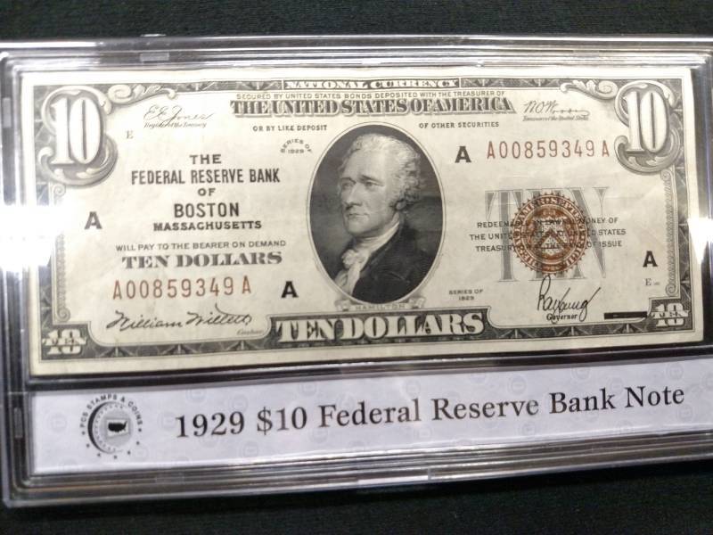 1929 National Currency Boston Ten D...