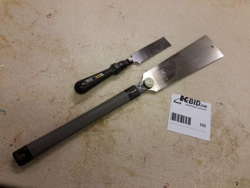 lot 102 image: 1 Vaughn Bear Saw, Flexible, 1 Stanley Flexible Hand Saw
