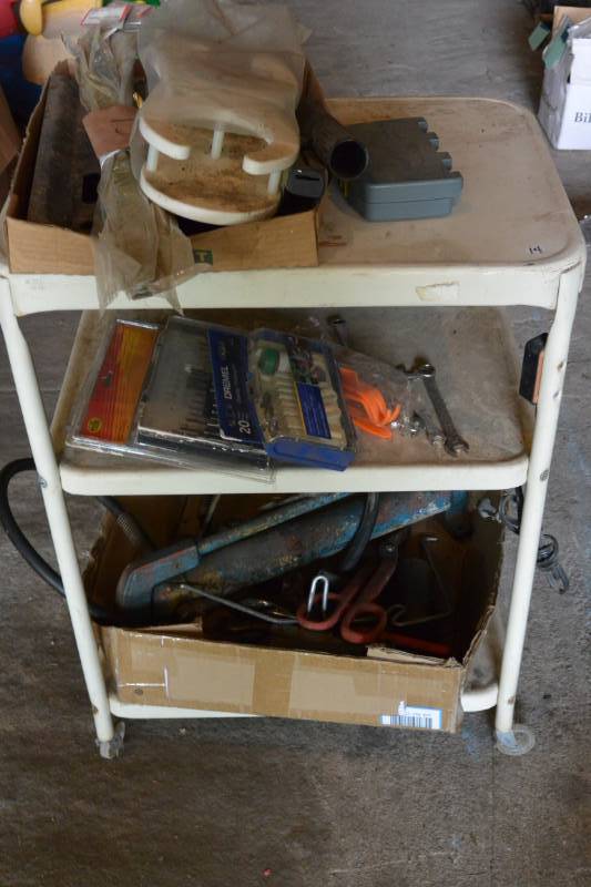lot 23 image: cart and tools, as pictured...