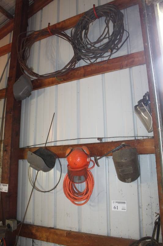 lot 61 image: Welding Masks, Hard Hats, Extension Cords