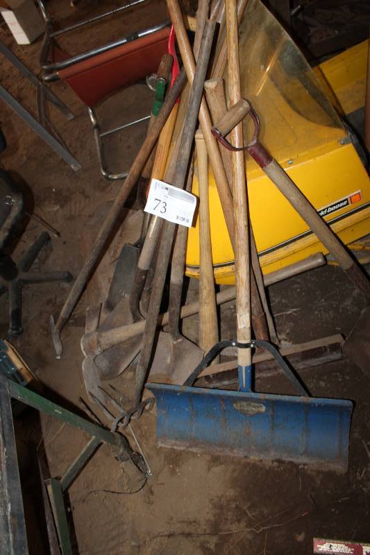 lot 73 image: Axes, Shovels, Snow Shovel, Rake