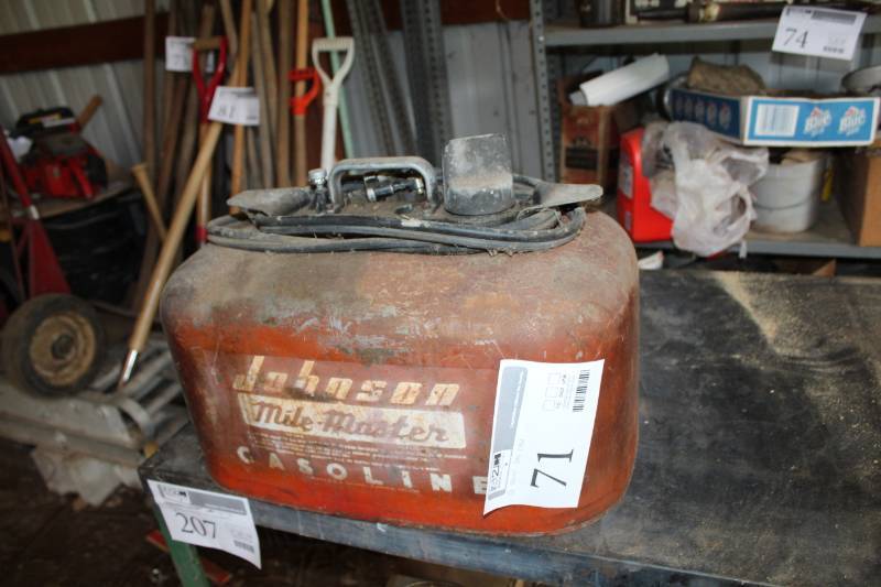 lot 71 image: Johnson Mile-Master Metal Marine Gasoline Can