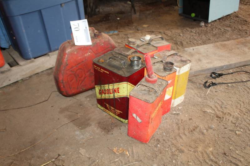 lot 70 image: Vintage Metal Gasoline Cans