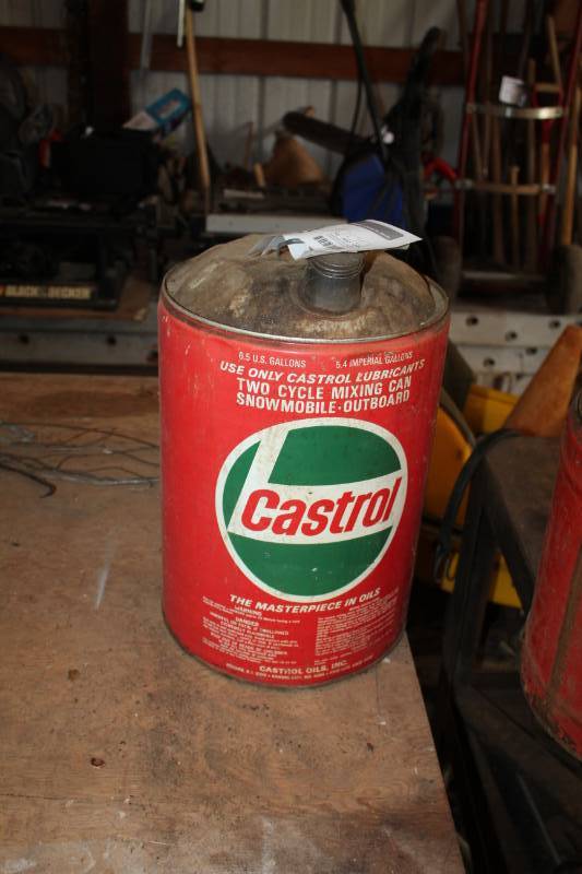 lot 174 image: Vintage Castrol 6.5-Gallon 2-Cycle Mixing Can