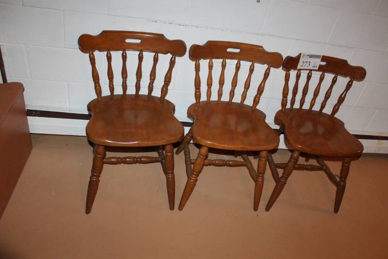 lot 273 image: Lot of (3) Wood Dining Chairs