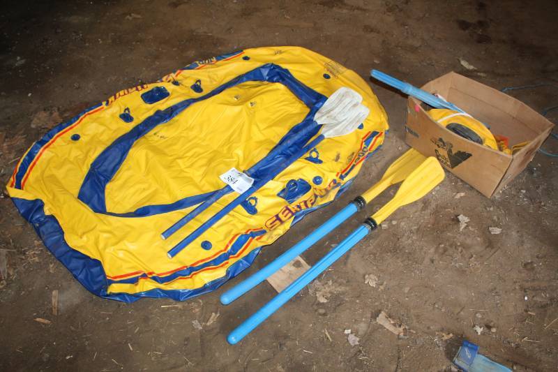 lot 384 image: Lot of (2) Rafts w Oars - Seahawk