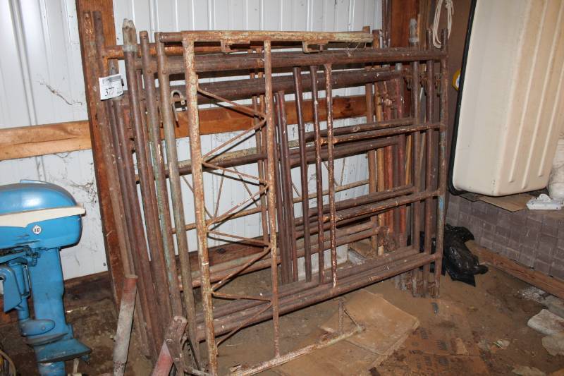 lot 377 image: Lot of (10) Metal Scaffolding Sections
