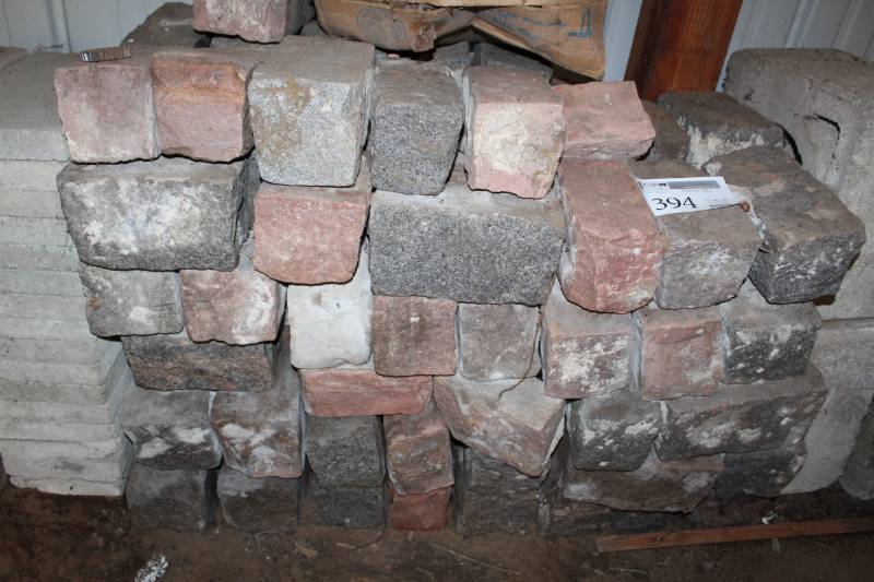 lot 394 image: Lot of (Approximately 80) Stone Blocks