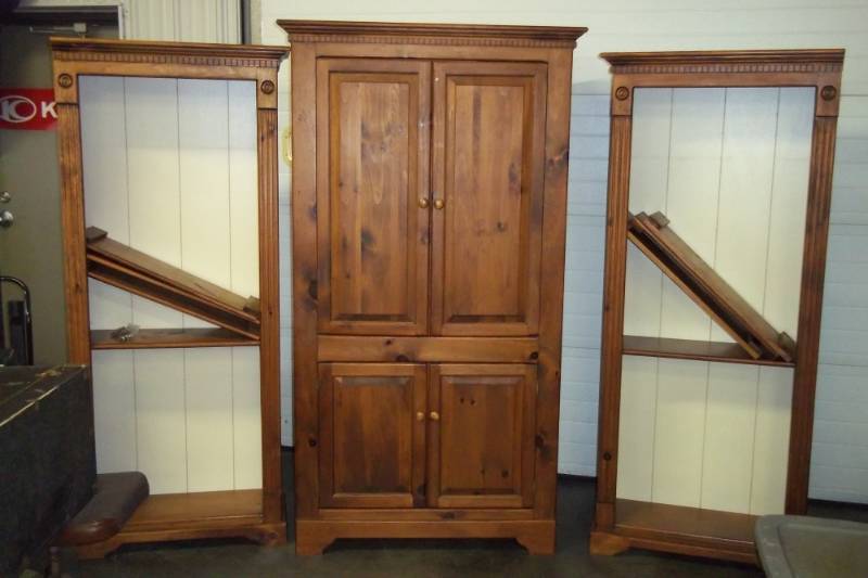 American Heritage TV Stand and 2 book Shelves