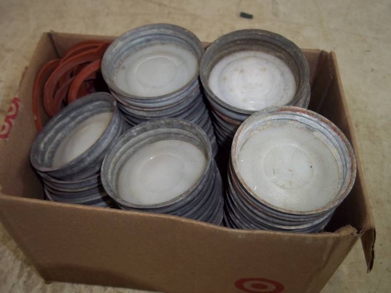 Box of Zinc Canning Lids and Rings