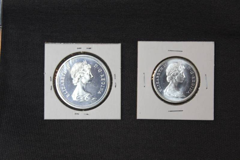 lot 28 image: Lot of (2) Canadian Silver Coins