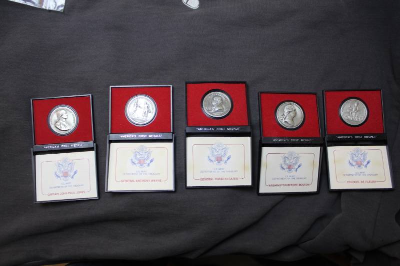 lot 44 image: Lot of (5) Americas First Medals