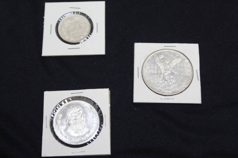 lot 54 image: Lot of (3) Mexican Silver Coins,