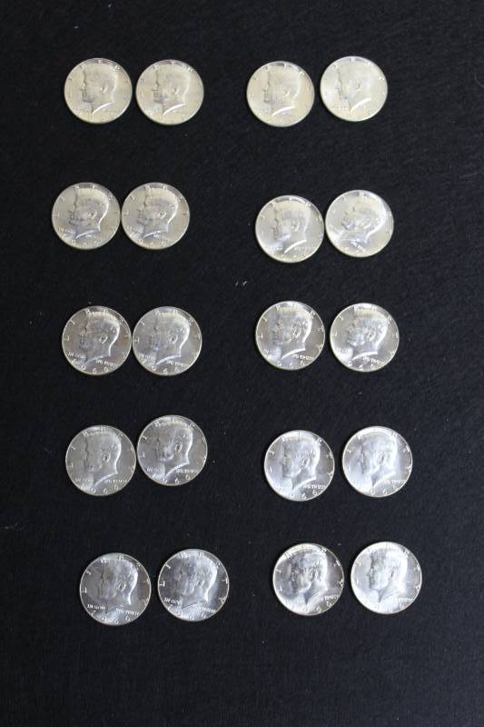 lot 75 image: Lot of (20) 1966 Kennedy Half Dollar Coins