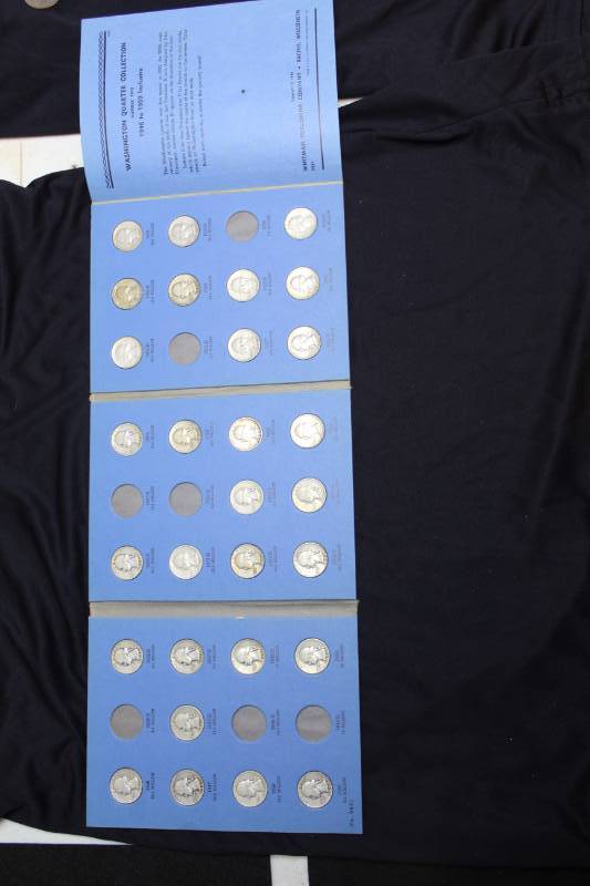 lot 74 image: Blue Colectors Album of Washington Quarters 1946 to 1959