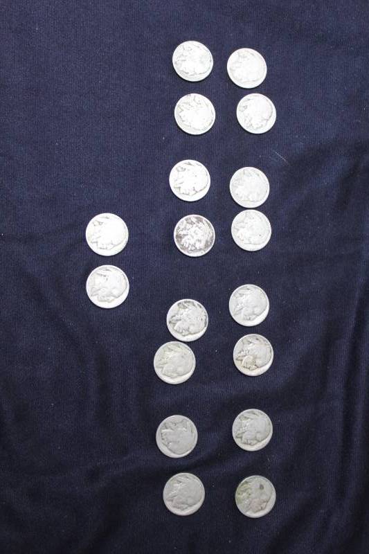 lot 95 image: Lot of (18 ) Buffalo Nickels