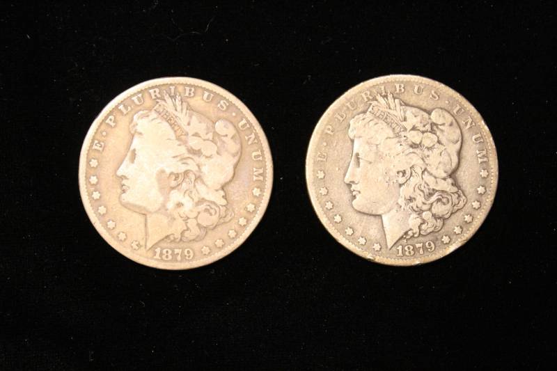 lot 106 image: Lot of  (2) 1879 S Morgan Silver Dollars