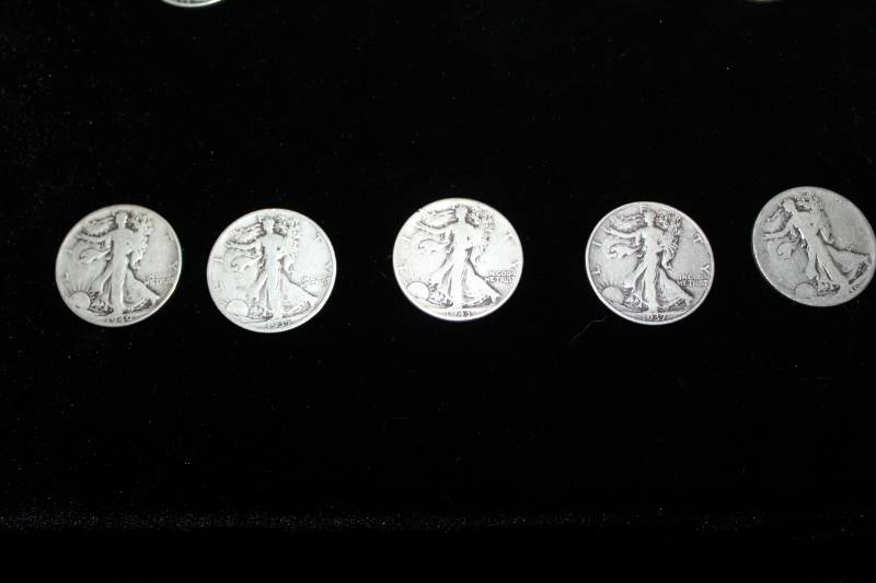 lot 150 image: Lot of (5) Walking Liberty Half Dollars