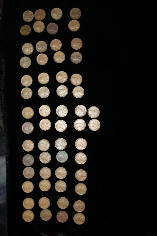 lot 156 image: Lot of (55) Lincoln Wheat Pennies