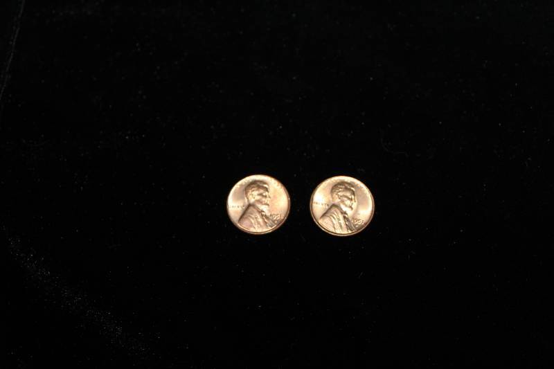 lot 162 image: Lot of (2) High Grade Wheat Pennies